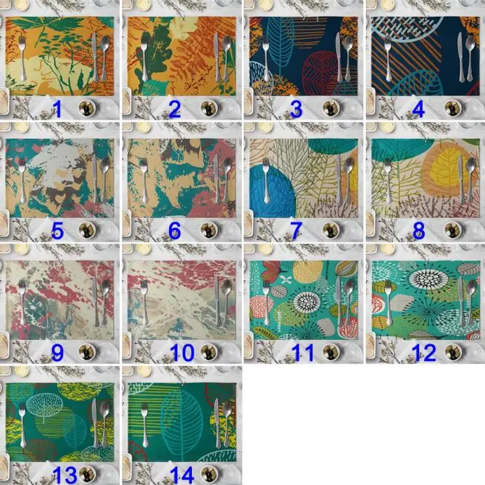 1 шт. настольная салфетка-подложка столовых цветные 40x30 см для дома Кухня Обеденная BDF99