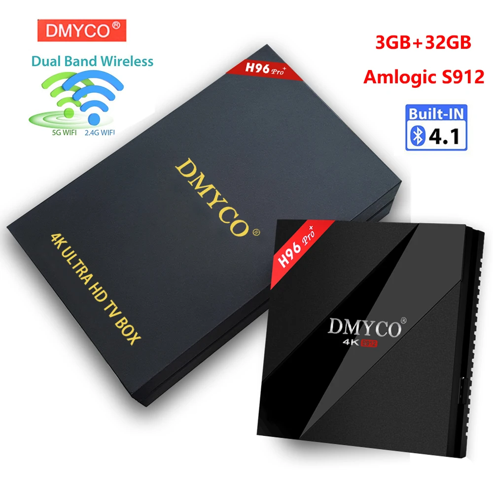 

H96 Pro plus TV Box Amlogic S912 3GB 32GB Octa Core Android 7.1 5G WiFi Bluetooth 4.0 Mini PC 4K Media Player Smart Set Top Box