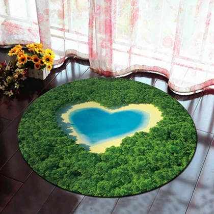 Креативный ковер Европейского типа с 3D принтом, круглый ковер для гостиной, спальни, декоративный Противоскользящий Цветочный Коврик для пола, коврик для одежды - Цвет: Carpet3