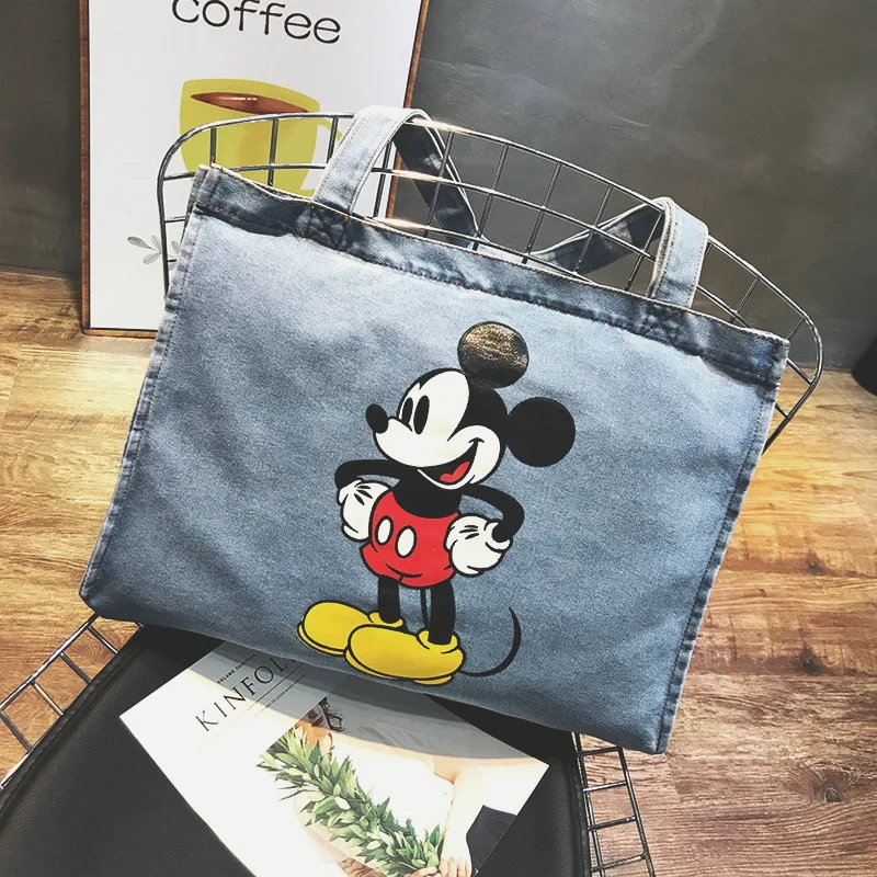

Disney Mickey Mouse Cartoon Large Capacity Shopper cowboy Shoulder bag lady handbag women shopping Leisure bag Fashion street