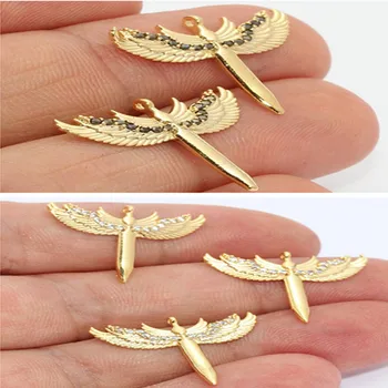 

raw brass 24K Gold Plated Angel Wings -(Nickel Free and Lead Free). 20x20mm MTE1273.MTE1271.