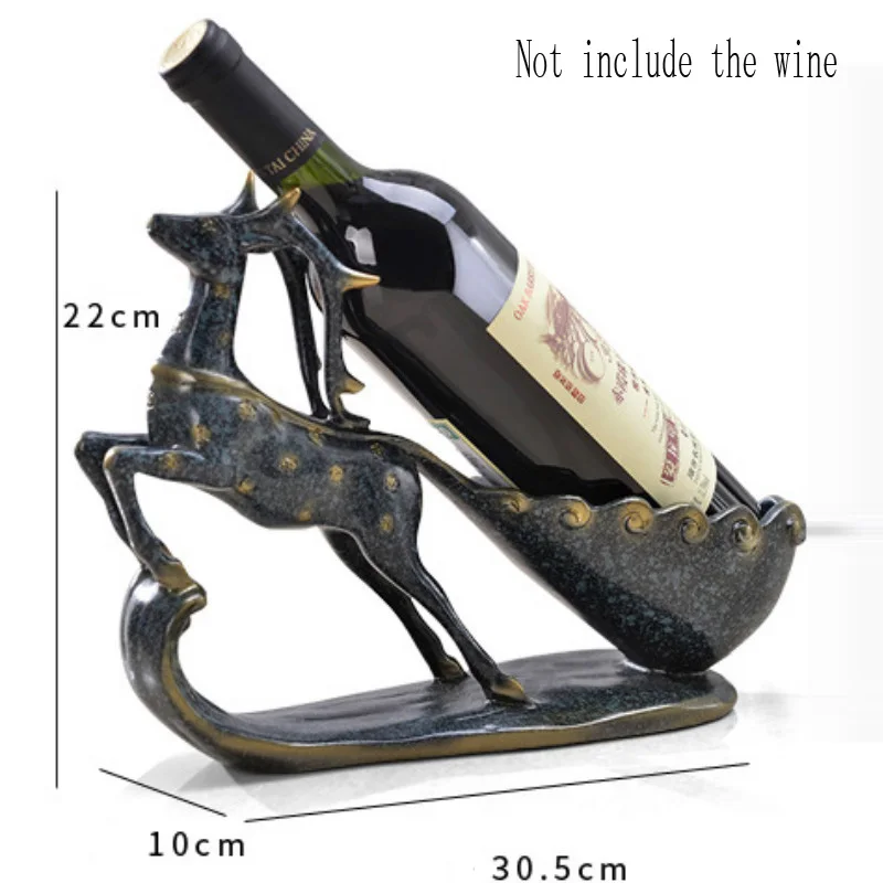 

Home Decor Sika Deer Wine Rack Creative Modern European Poly Living Room Wine Cabinet Decoration Wedding Gift Tearoom Ornament