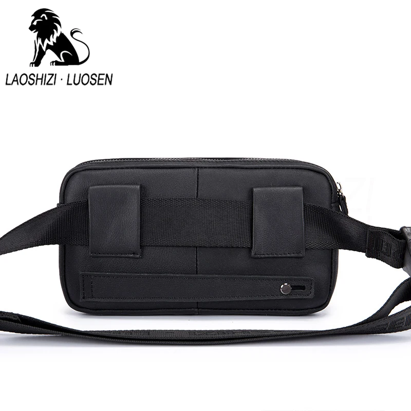 Laoshizi multifunction حقيقية الجلود الخصر حزمة الرجال عارضة رخوة الخصر أكياس كبيرة قدرة السجائر حزام سستة أكياس محافظ
