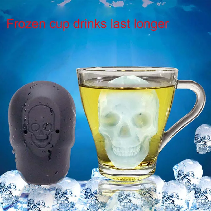 TEENRA 3D Череп Ice Cube формы силиконовые Ice Ball плесень Череп Ice Cube лоток чайник виски коктейль инструменты
