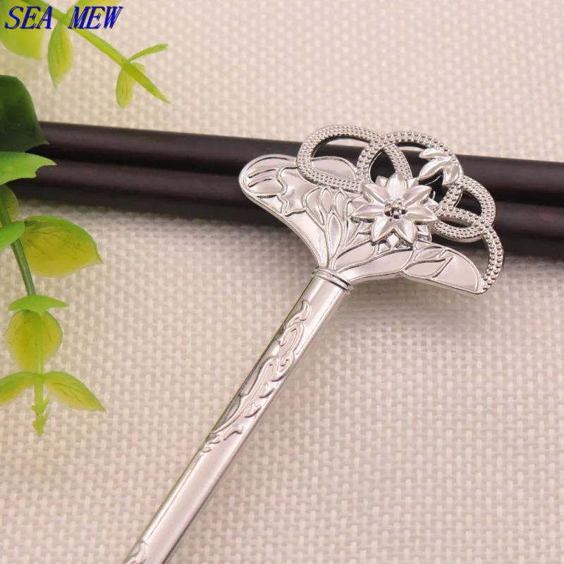SEA-MEW-160-41MM-Vintage-Style-Metal-Zinc-Alloy-Flowers-Hair-Sticks-Bookmarks-Antique-Bronze-Silver