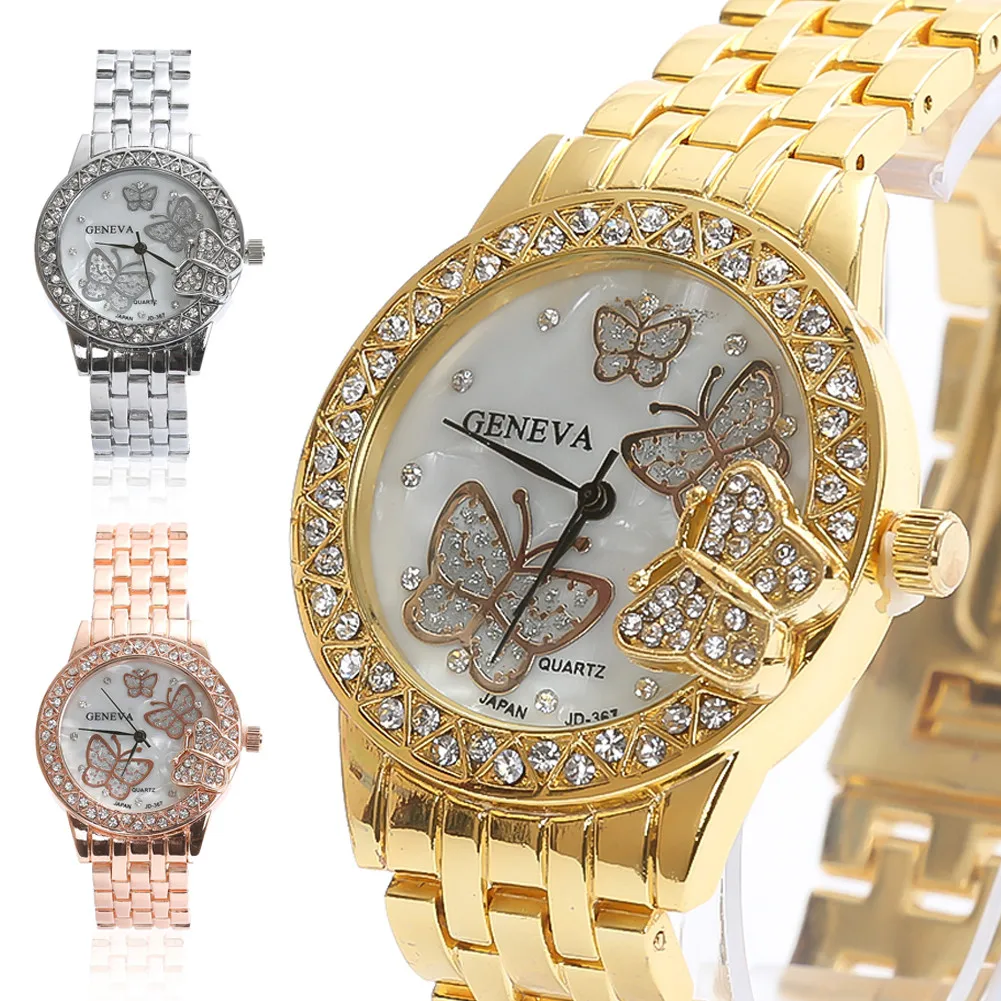 

Woman Mens Bracelet Retro Design butterfly Rhinestone Lady Dress Quartz Wrist Watch Digital Relogio Feminino Montre Femme Saat
