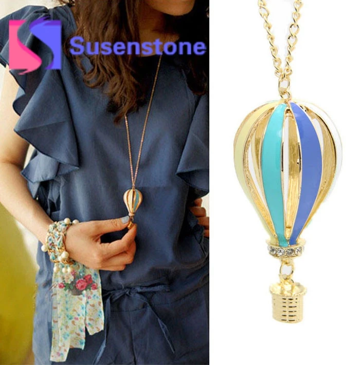 Женское винтажное ожерелье-свитер, модное красочное ожерелье с воздушным шаром, длинная цепочка, подвеска s для женщин, ювелирные изделия, подарки