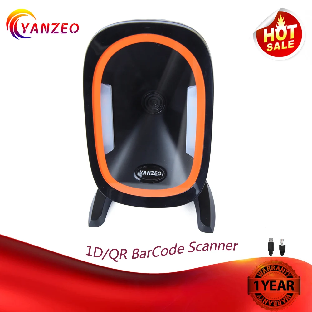 

Yanzeo YZ888 Automatic Omni-Directional High Perfermance Desktop RS232 1D 2D BarCode Scanner for Supermarket Warranty 12 Months