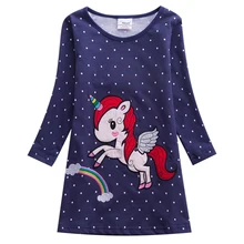 Платье с единорогом для девочек; платье с блестками для девочек; Vestidos; детское праздничное Повседневное платье-пачка; Детские платья с рисунком единорога; сезон осень-зима; AL6459