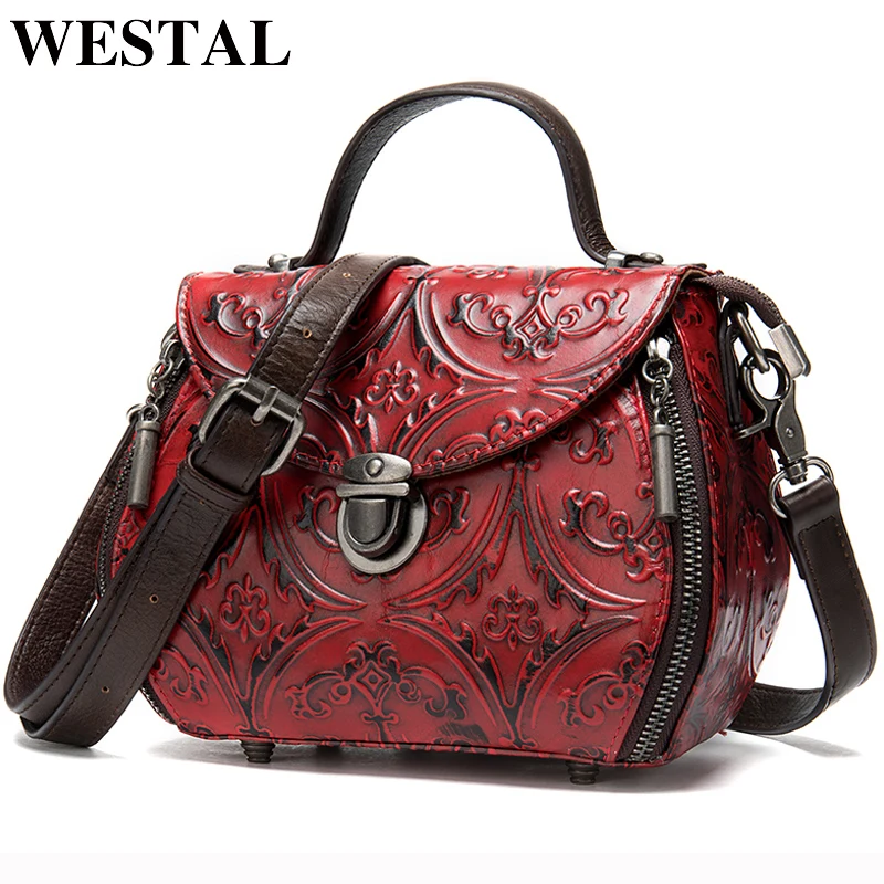 WESTAL women's bags genuine leather luxury handbags women bag designer shoulder bags for women messenger/crossbody bags totes