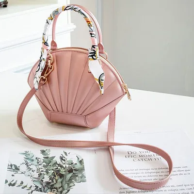 

designer women's shell handbag top handle rivets female crossbody bags with ribbons ladies small shoulder bags new arrivals