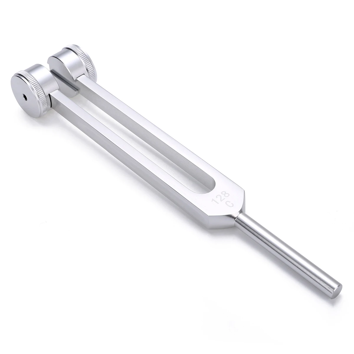 128HZ Aluminum Alloy Silver Tuning Fork Chakra Hammer Ball Diagnostic Tool for Sound Healing Therapy Health Care