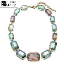 OSHUER, новинка, 2 цвета, для женщин, ручная работа, большой кристалл, бисер, колье, ожерелье, модное, массивное, ожерелье s для женщин