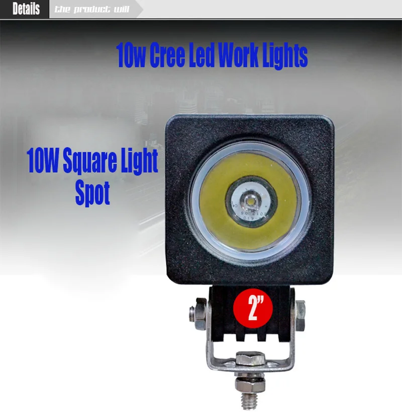 1 10W LED Work Light Flood Offroad Driving Fog Lamp Motorcycle 4WD UTE 12V 10w chips 2 Inch 10W Spot LED Light Offroad Round Work Lamp For Truck 4WD ATV 4X4 with CR