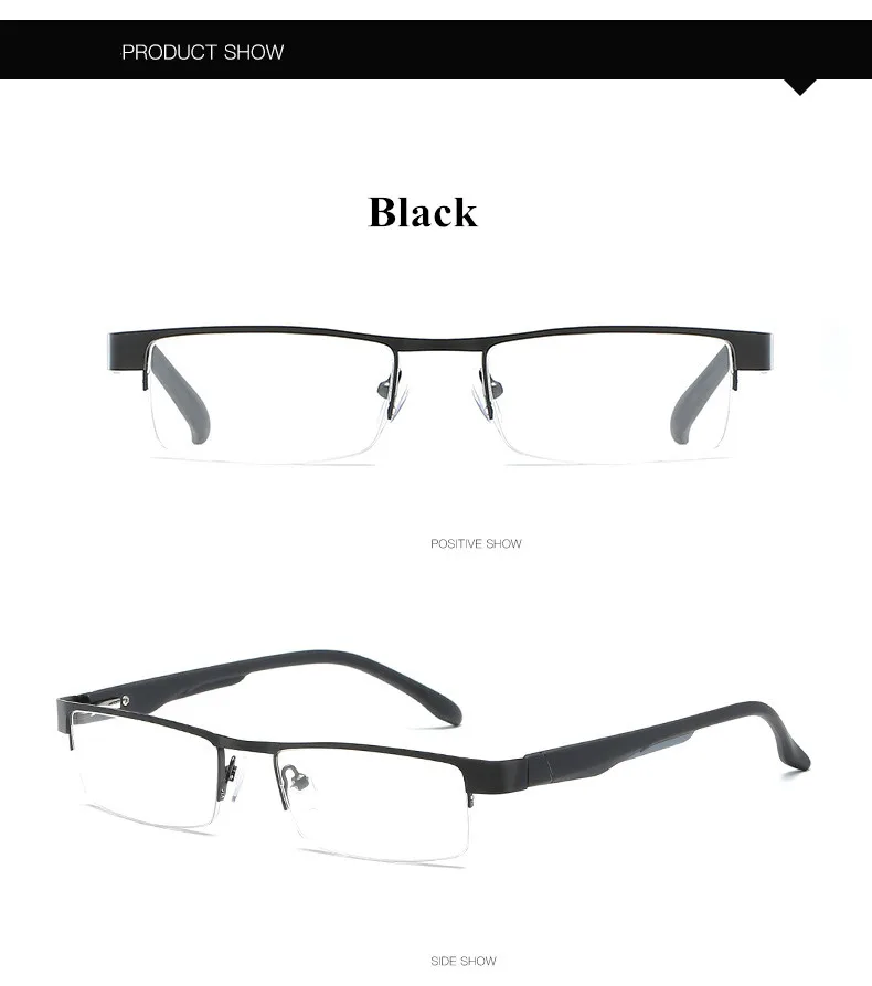 Новый модный бренд металла половину кадра очки для чтения для женщин и мужчин пресбиопии очки + 1,0 + 1,5 + 2,0 + 2,5 + 3,0 + 3,5 + 4,0 Очки