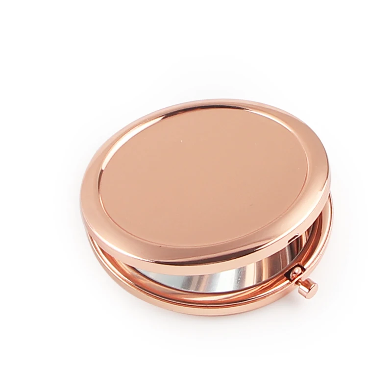 Round Mirror Compact Blank Plain rose gold Colour For DIY gift mirror (4)
