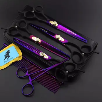 

7 inch Professional Pet scissors sets,JP440C,61HRC,1 Straight & 2 Thinning & 1 Curved scissors sets ,5PCS/package