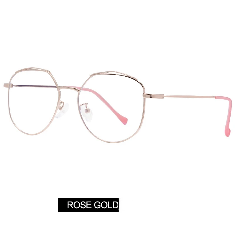 Женские очки против синего цвета, 2 шт. в партии, черные, золотые, розовые, серебряные, RFG1902N - Цвет оправы: rose.gold