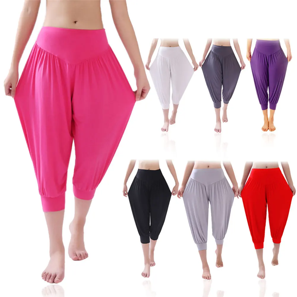 Модные весенне-летние женские брюки с широкими штанинами однотонный, стрейч спортивные штаны для занятий йогой фитнеса женские свободные повседневные брюки SMN88