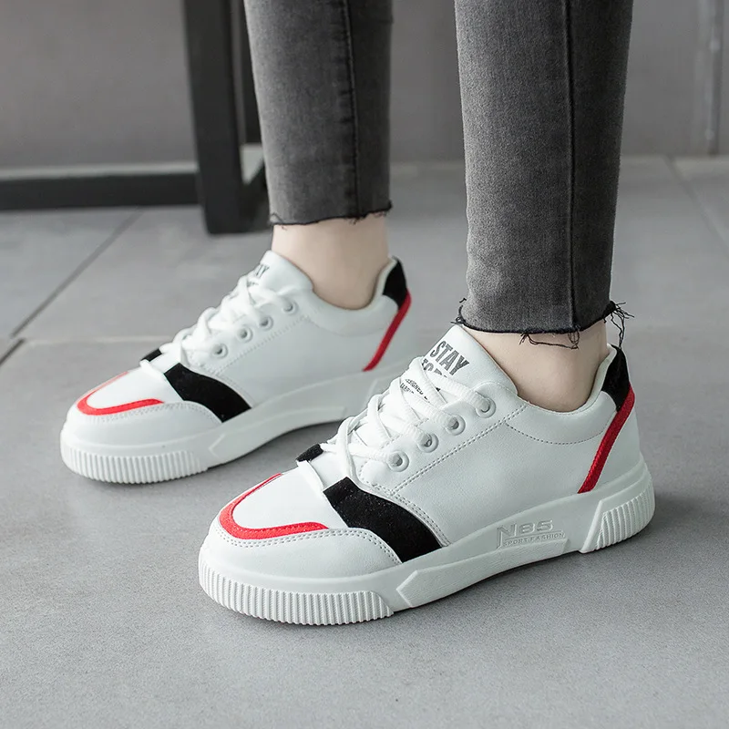 Blanc Femmes forme Ins Décontractées Bleu jaune Plate Chaussures rouge Femelle Lacets À D'été Appartements Printemps Tendances TCqBT