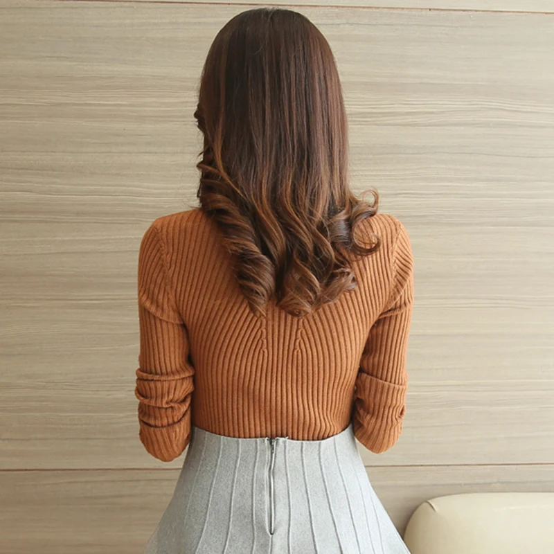 Turtleneck Sweater Women Fashion 2018 Autumn Winter Black Tops Women Knitted Pullovers Long Sleeve Jumper Pull Femme Clothing - Image 3