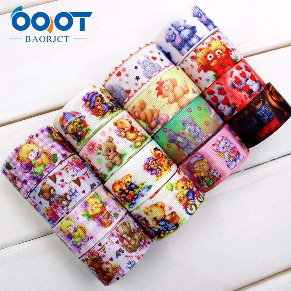 

1732922, OOT BAORJCT25mm 10yard/lot cartoon Ribbons Thermal transfer Printed grosgrain Wedding Accessories DIY handmade material
