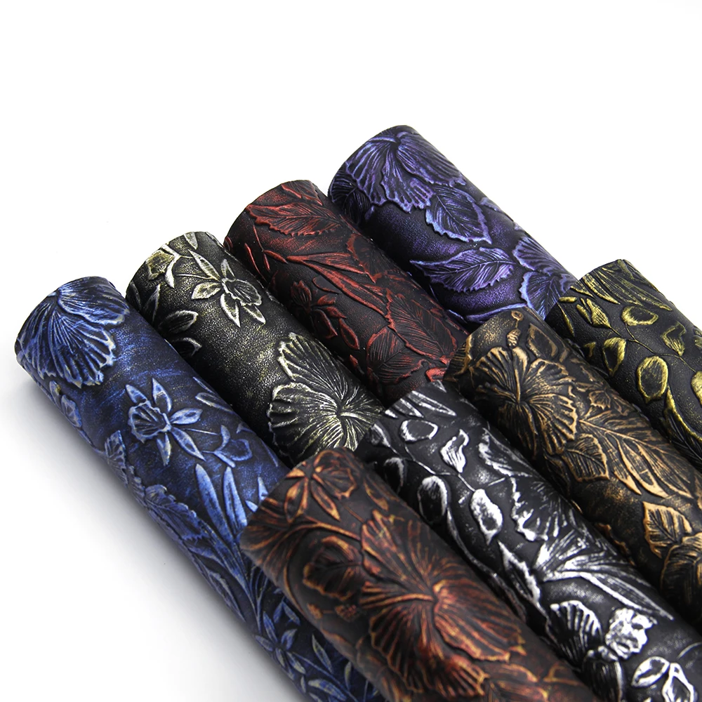 

david angie 20*34cm Flower Series Bump Texture Synthetic Leather DIY Shoes Handbags Phone Cover Handmade Materials ,1Yc6317