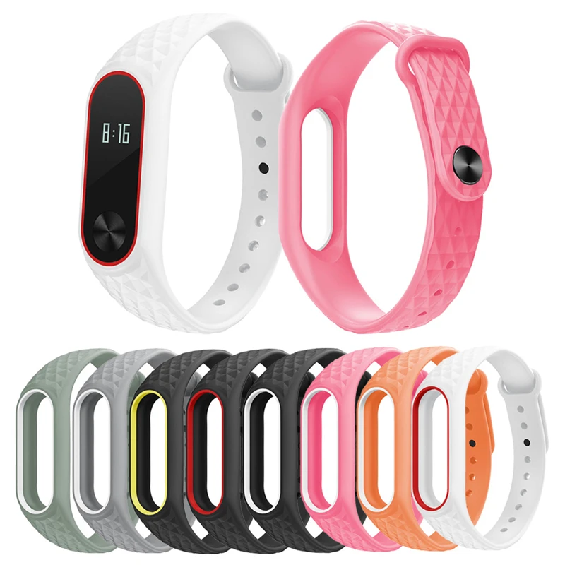 

Mi Band 2 Bracelet Silicone Strap Smart Band Accessories Wrist Strap Replacement For Xiaomi Mi Band 2 Fitness Colorful Wristband