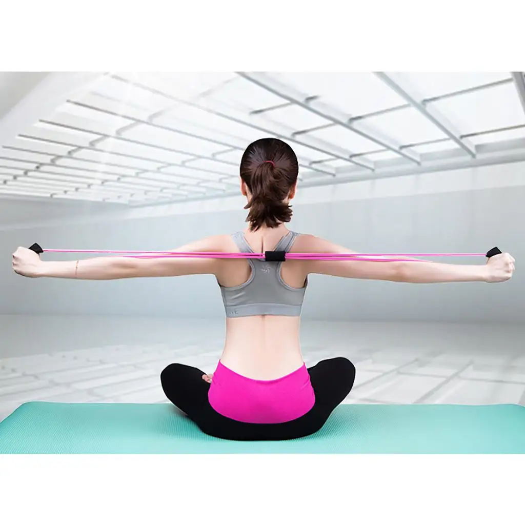 Sa yoga эластичная лента веревку Латекс резиновая рукоятка эспандер ДЛЯ ФИТНЕССА упражнения пилатес yoga тренажерный зал Фитнес спортивные канат для перетягивания V10 - Цвет: Розовый