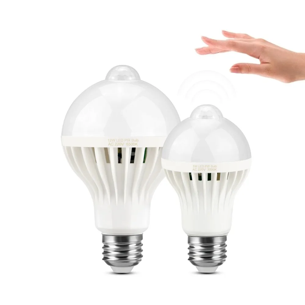 Smart Auto PIR Motion Sensor Light Bulb Night Light E27 Led Lamp 110V 220V 5W 7W 9W 12W Energy