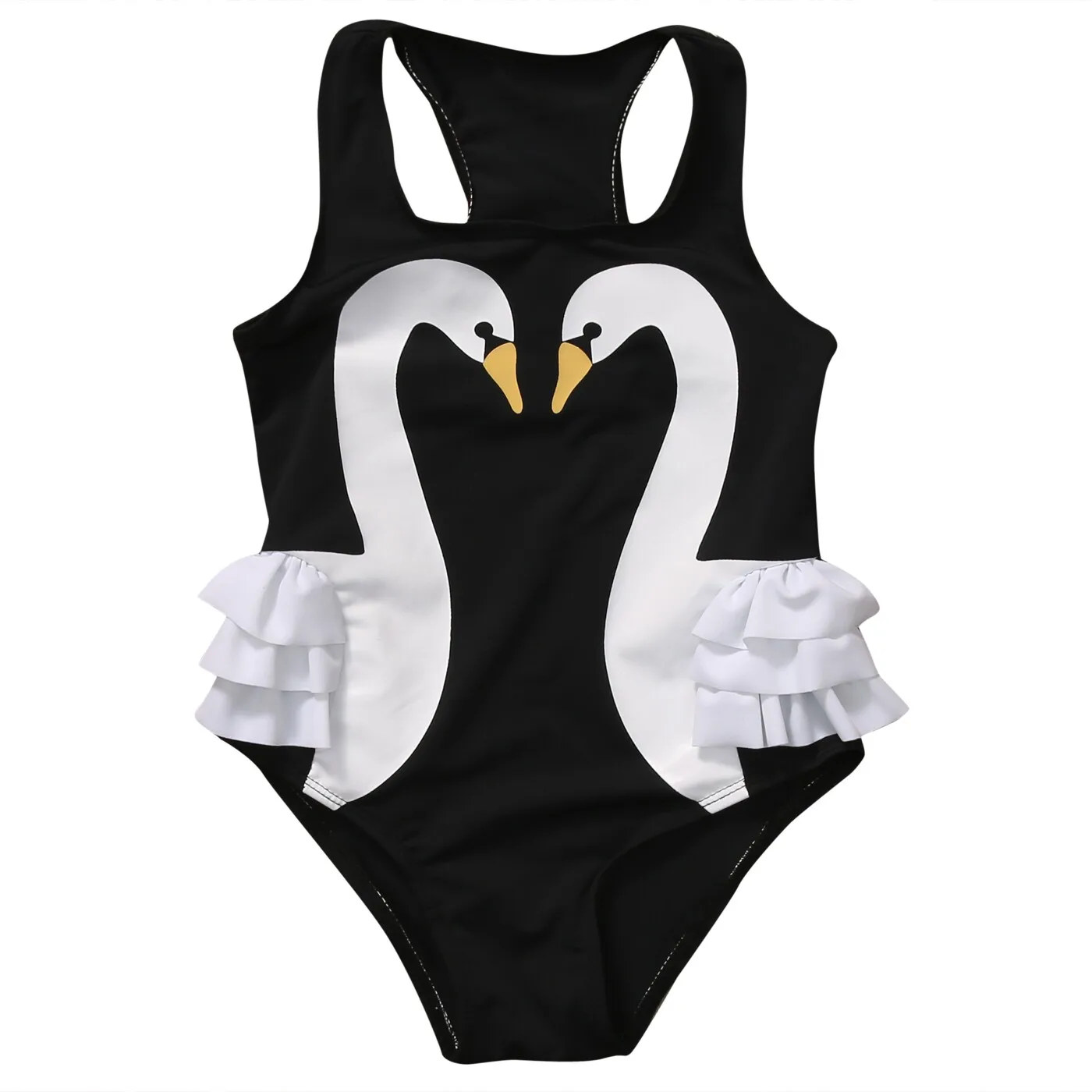 Summer 2017 Toddler Kids Baby Girl Swan Bikini Swimwear One-Piece Swimsuit Swimming Costumes