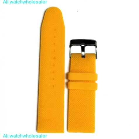 26mm Charm Yellow Silicone Jelly Rubber Unisec  Watch Band Straps WB1062C26JB
