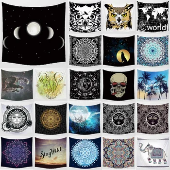 

Unicorn moon indian elephant wall hanging tapestry home decoration wall art tapestry bedroom big tapestry size 1750mm*1750mm