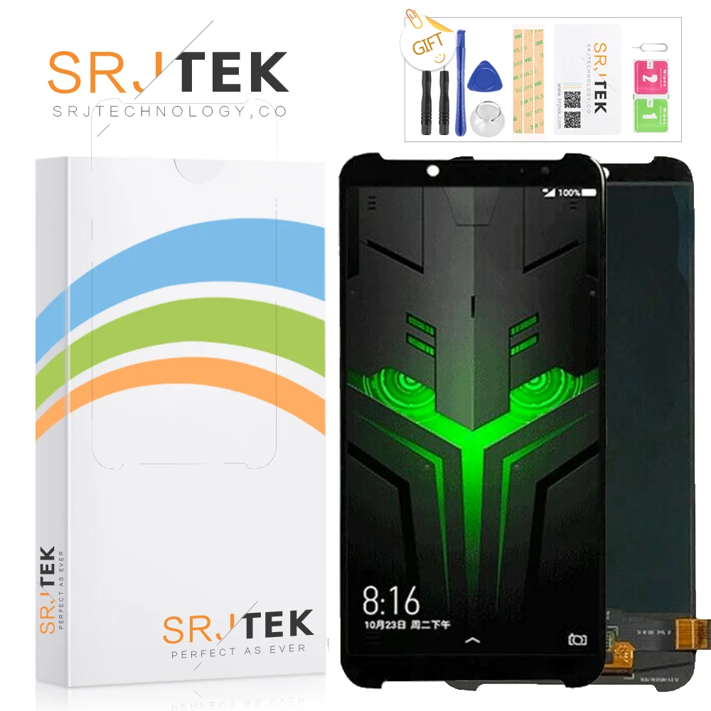Premium Quality LCD Screen and Digitizer Full Assembly for Xiaomi Black Shark Replacement Part Color : Black Black