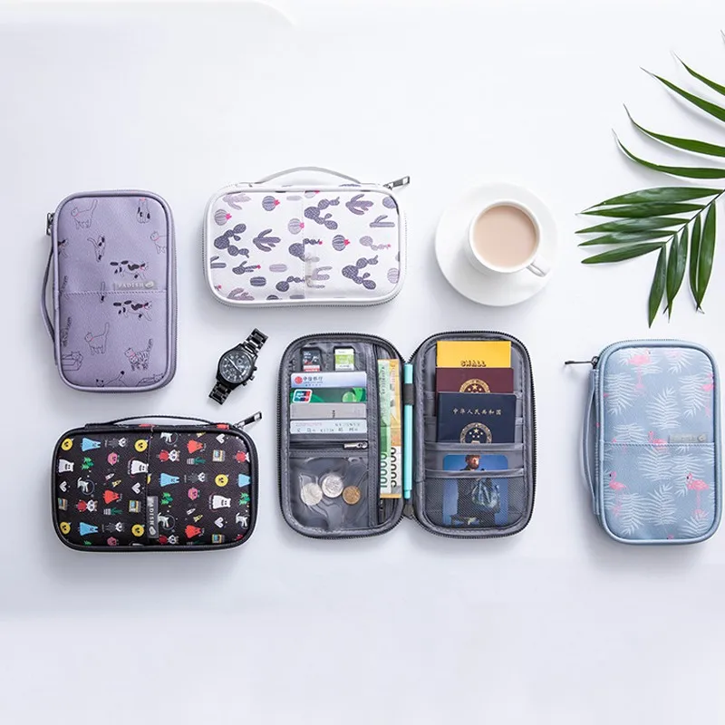 JXSLTC Passport Cover Cute Printing Women Card Holder Passport Holder PU Leather travel wallet business card holder card pack