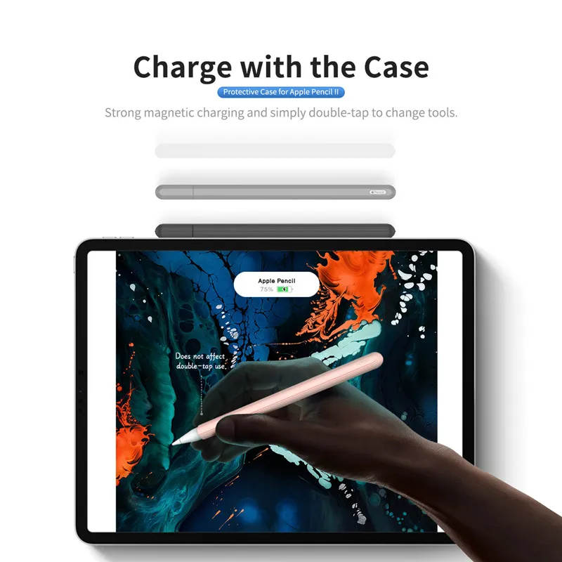 Чехол ROCK 2 го поколения для Apple Pencil держатель Премиум силикон чехол iPad Pro