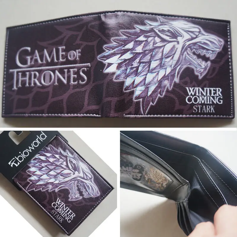 

2018 New HBO Game of Thrones House Stark Winter Is Coming wallets Purse Leather W026