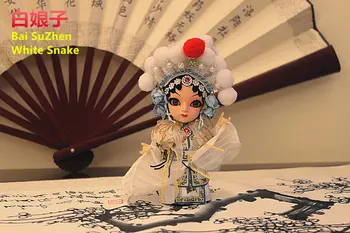 

Chinese style Silk Figurine Q version Bai SuZhen handicraft Peking Opera dolls gift Z001