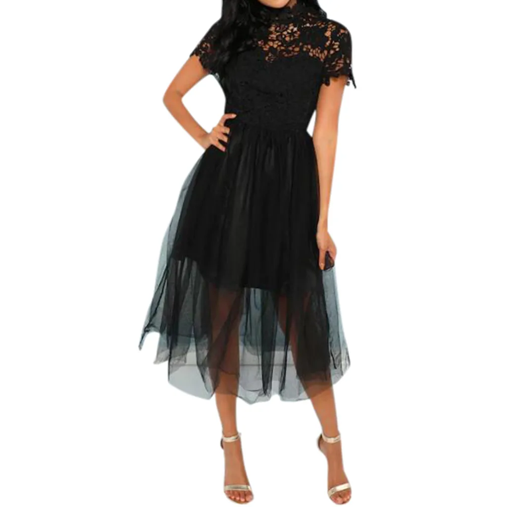 

KLV 2019 summer dress Womens latest fashion платье Sexy Lace Printing Sleeveless Dress Party Short Dress free shipping D4