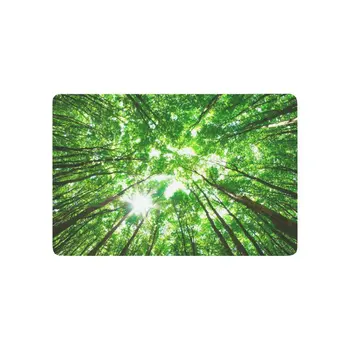 

Anti-slip Door Mat Home Decor, Early Morning Sun in the Green Forest Indoor Outdoor Entrance Doormat