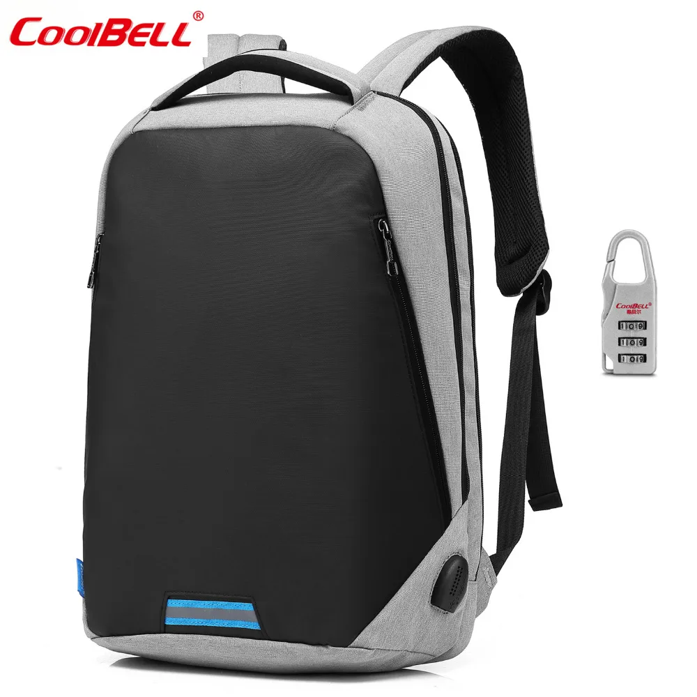 

CoolBell 15.6 Inch Laptop Backpack With Code Lock Functional Travel Knapsack Light-weight Backpack With USB Port Charging Port