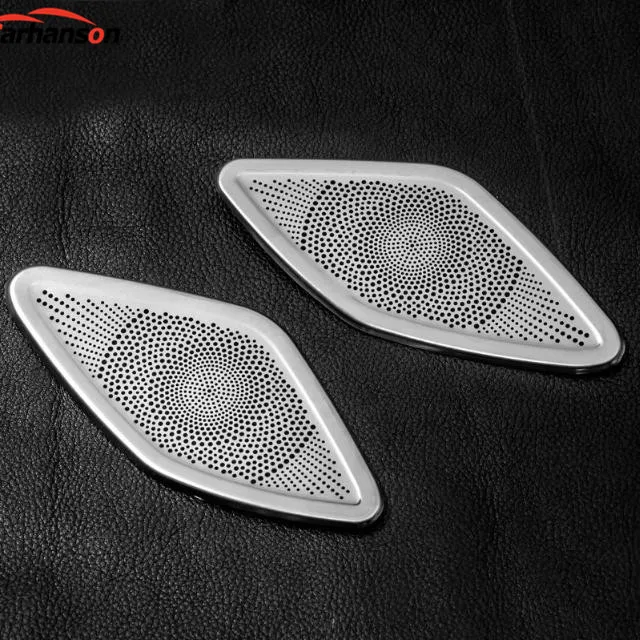 

Car styling for Audi A3 2014-2017 Stainless steel Sticker audio speaker sound cover interior moldings A column horn ring trims