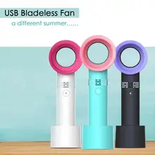 Ноль 9 портативный мини-вентилятор USB Bladeless вентилятор Портативный охлаждающий вентилятор Summer Cooler без лопастей вентилятора 3 Скорость уровень светодиодный индикатор