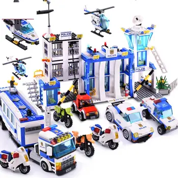 

Blocks Toy City Police Series Building Blocks Bricks Helicopter Figures Block Assembled Toys Diy Bricks Educational Children Gif