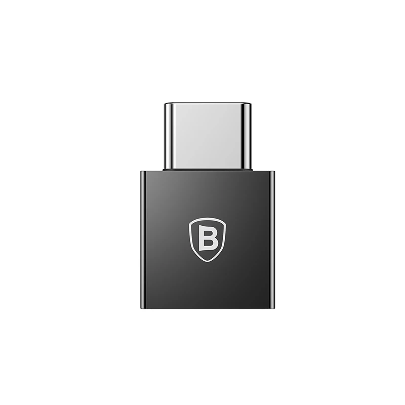 Baseus type C штекер USB Женский адаптер Coverter для samsung Galaxy S9 S8 Plus Note 8 OTG USB C адаптер для one plus 5t nokia 8 - Цвет: Black