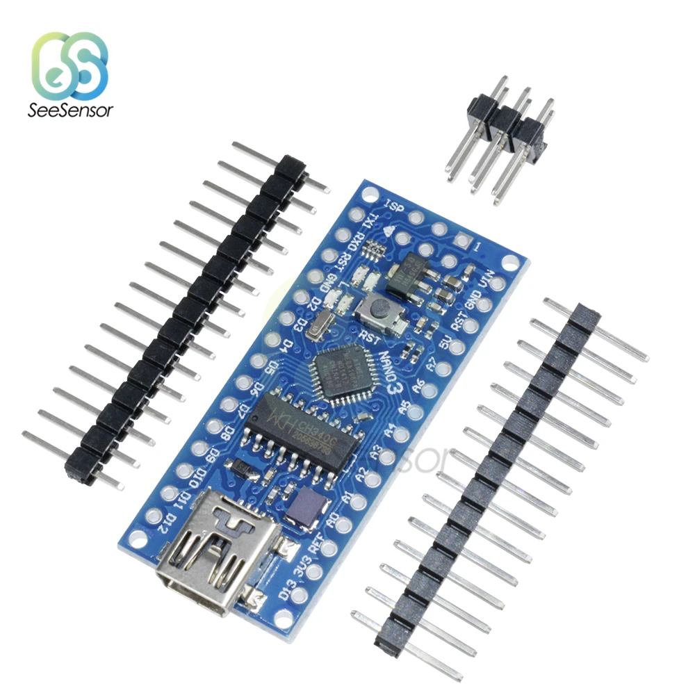 Nano V3.0 3,0 ATmega168 CH340G CH340 Mini USB UART интерфейсная плата микроконтроллер модуль 3,3 V 5V микроконтроллер для Arduino