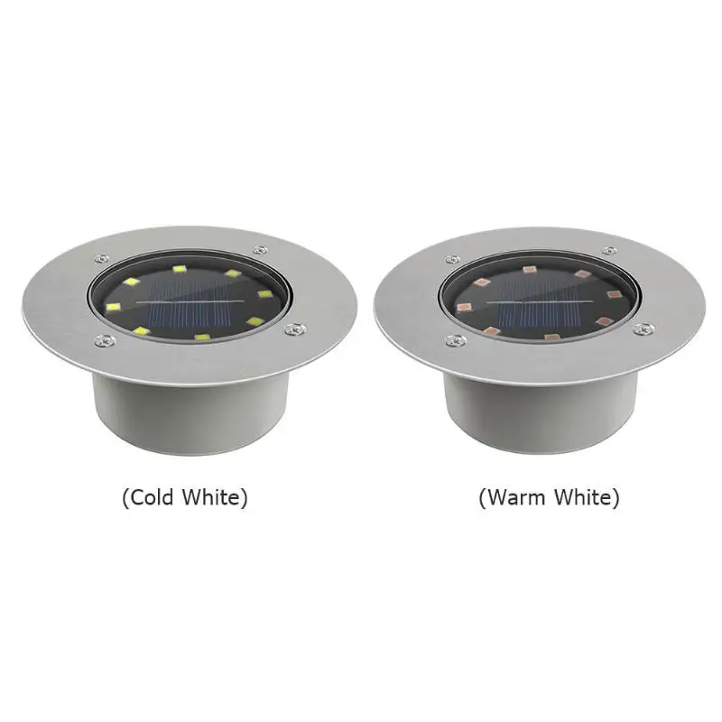 8LED Solar Underground Light Outdoor Waterproof Garden Pathway Buried Lamp