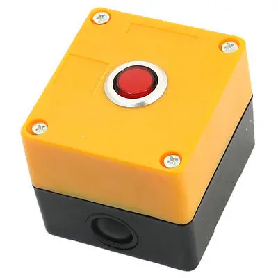 

220V Yellow Plastic Case Red Signal Indicator Light Lamp Station Box