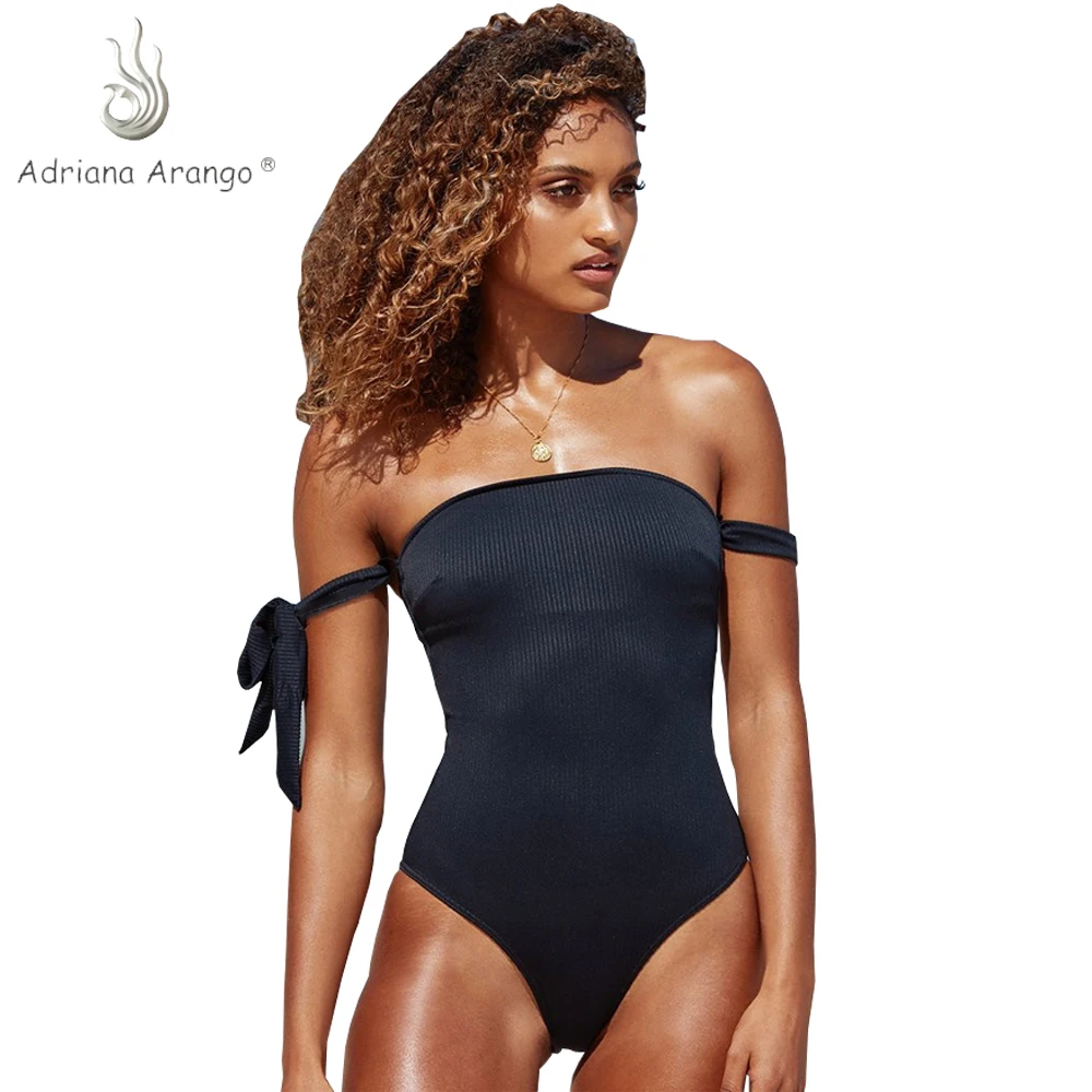 

NAVSEGDA 2019 Sexy One Piece Swimsuit Black Swimwear for Women Off Shoulder Monokini Bodysuit Summer Beachwear