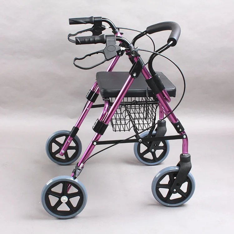 Новинка! Популярная Тележка для покупок Rollator четыре колеса с сиденьем и корзиной